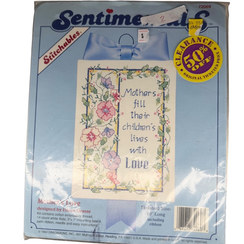 Sentimental‎ Stitches Mothers Love Cross Stitch Kit Mothers Day New